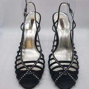 Alfani Black and Rhinestone Open Toed Heels
